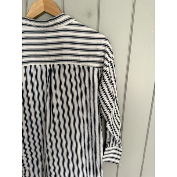 Maeve by Anthropologie Bennet Top XS Button Down Blue White Stripe - Picture 6 of 6